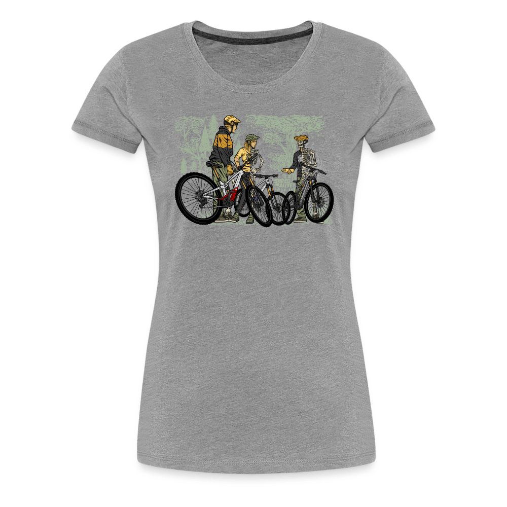 SPOD Frauen Premium T-Shirt Grau meliert / S Shred or Alive - Crew - Frauen Premium T-Shirt E-Bike-Community