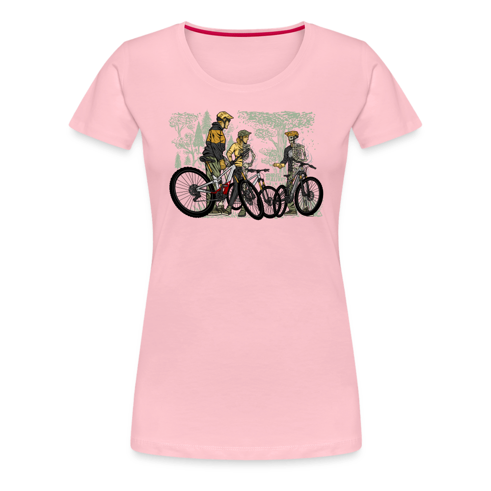 SPOD Frauen Premium T-Shirt Hellrosa / S Shred or Alive - Crew - Frauen Premium T-Shirt E-Bike-Community