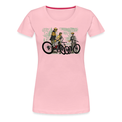 SPOD Frauen Premium T-Shirt Hellrosa / S Shred or Alive - Crew - Frauen Premium T-Shirt E-Bike-Community