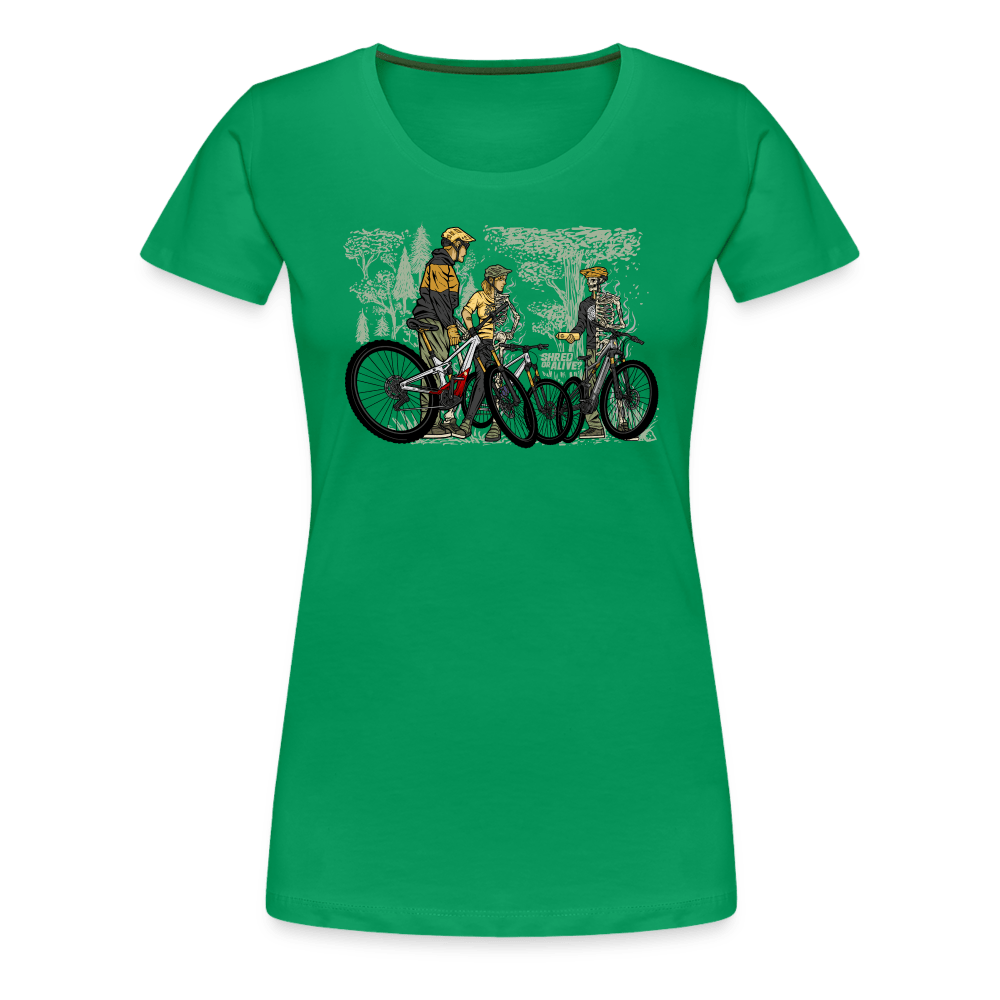 SPOD Frauen Premium T-Shirt Kelly Green / S Shred or Alive - Crew - Frauen Premium T-Shirt E-Bike-Community