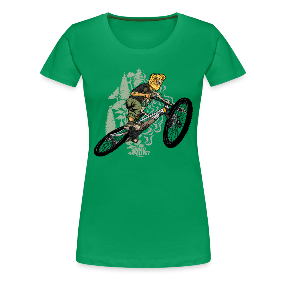 SPOD Frauen Premium T-Shirt Kelly Green / S Shred or Alive - Jumper - Frauen Premium T-Shirt E-Bike-Community