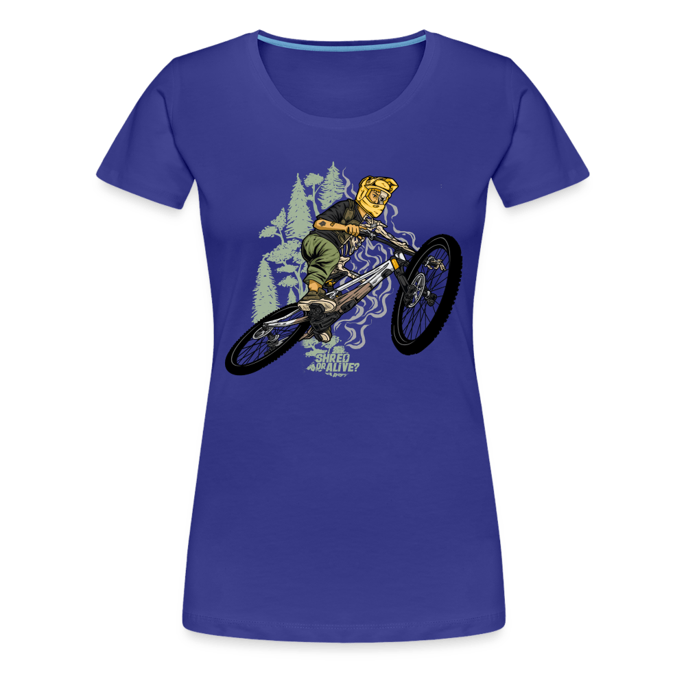 SPOD Frauen Premium T-Shirt Königsblau / S Shred or Alive - Jumper - Frauen Premium T-Shirt E-Bike-Community