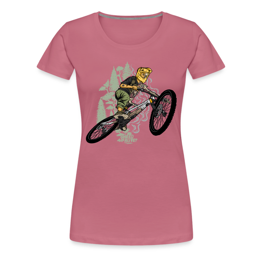 SPOD Frauen Premium T-Shirt Malve / S Shred or Alive - Jumper - Frauen Premium T-Shirt E-Bike-Community