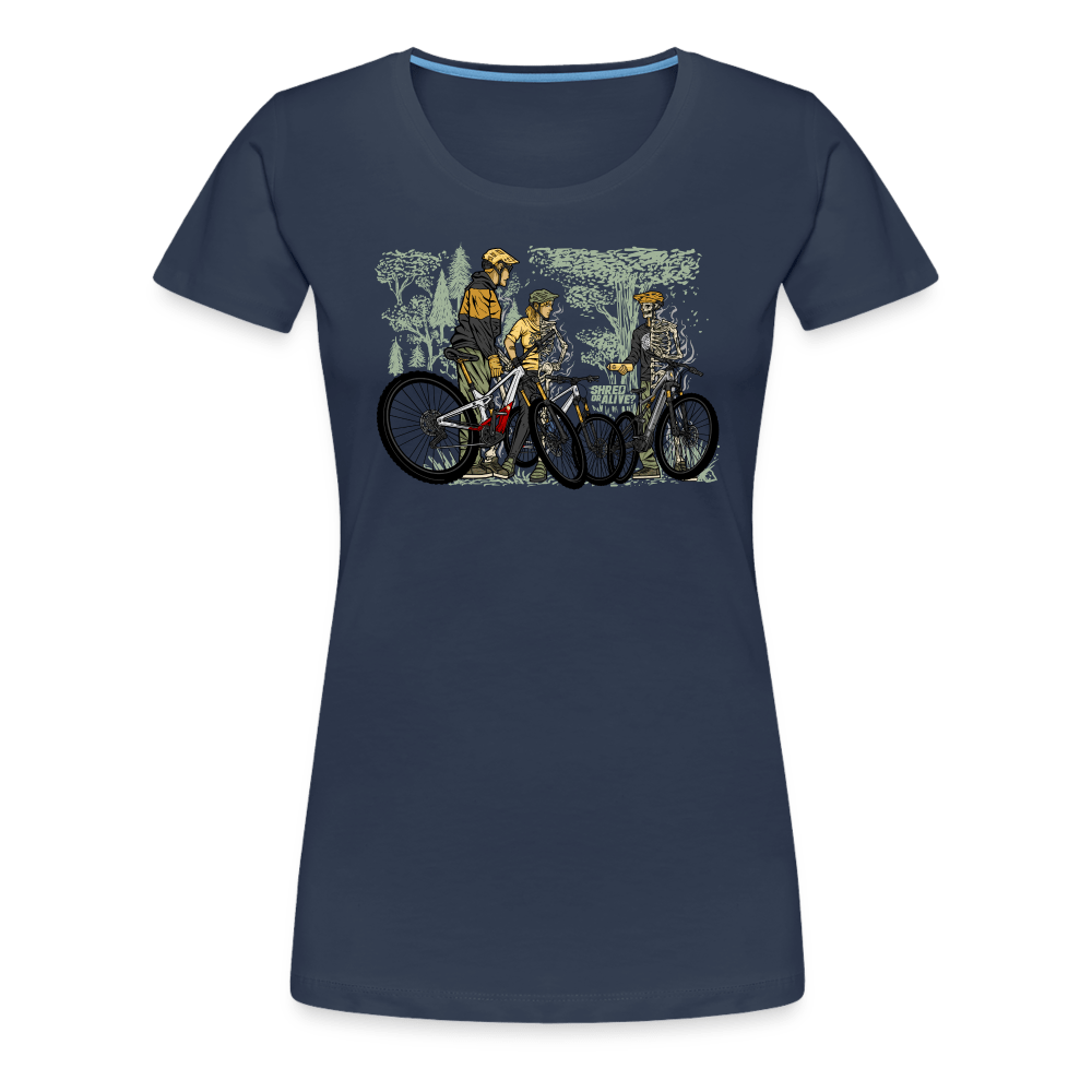 SPOD Frauen Premium T-Shirt Navy / S Shred or Alive - Crew - Frauen Premium T-Shirt E-Bike-Community