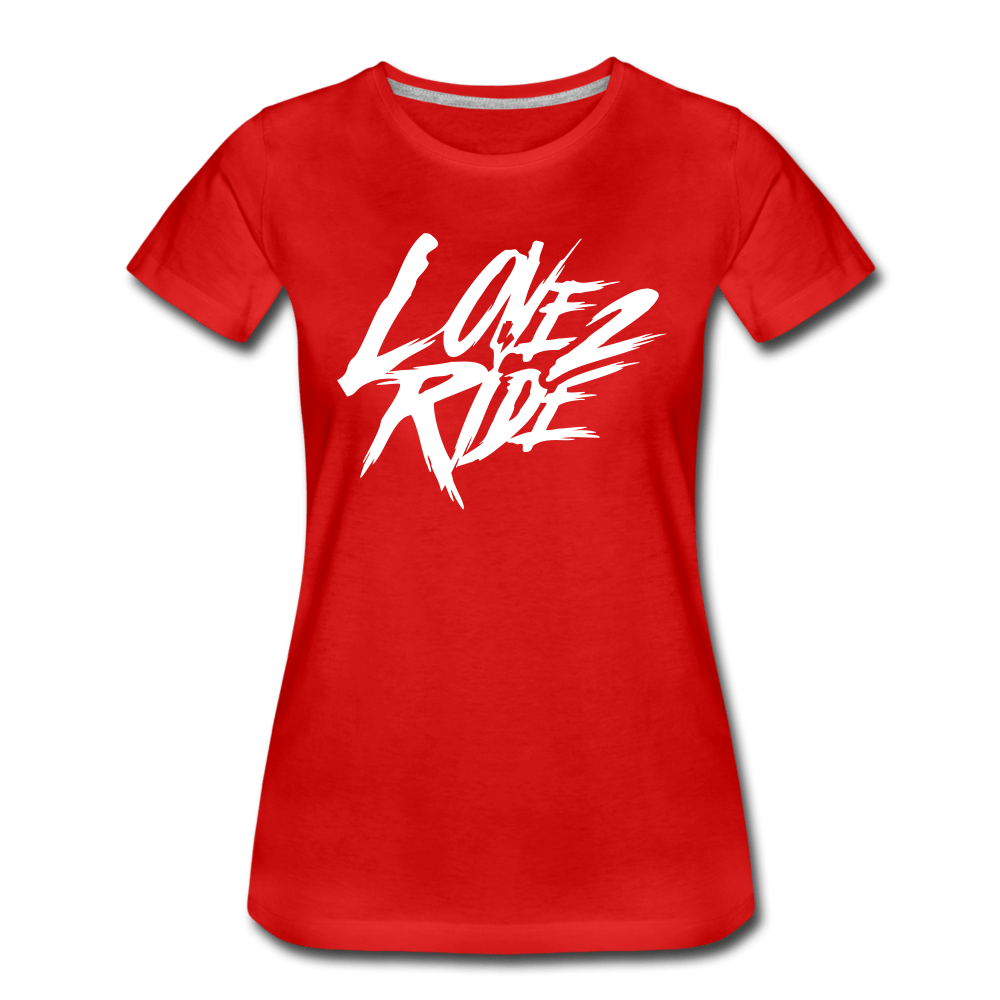 SPOD Frauen Premium T-Shirt Rot / S Love 2 Ride - Frauen Premium T-Shirt E-Bike-Community