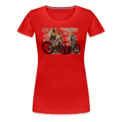 SPOD Frauen Premium T-Shirt Rot / S Shred or Alive - Crew - Frauen Premium T-Shirt E-Bike-Community