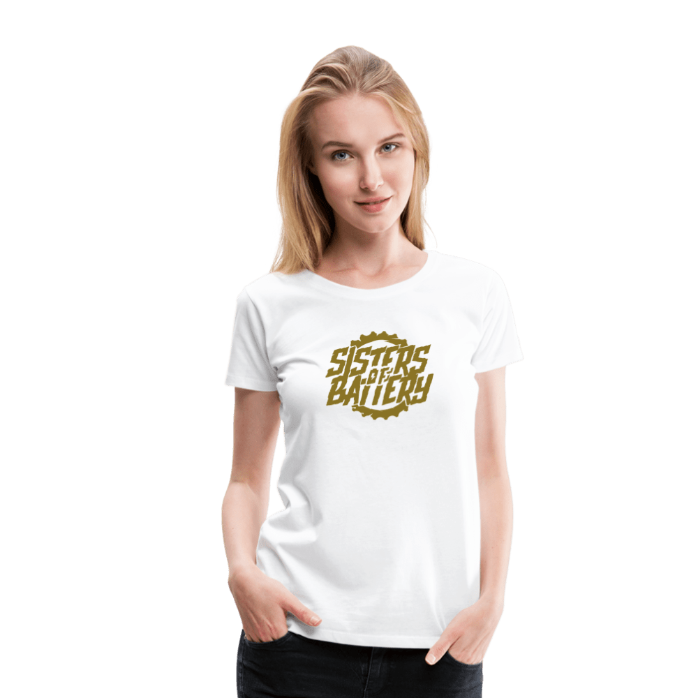 Sisters of Battery - Signature GOLD Edition - Frauen Premium T-Shirt - Sons of Battery® - E-MTB Brand & Community