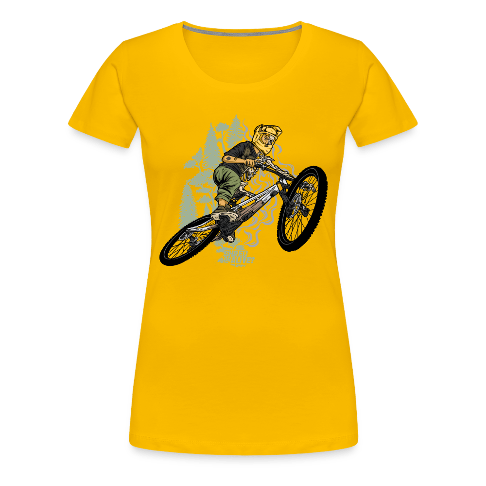 SPOD Frauen Premium T-Shirt Sonnengelb / S Shred or Alive - Jumper - Frauen Premium T-Shirt E-Bike-Community