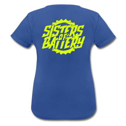 Sisters of Battery - Neongelb - Frauen T-Shirt atmungsaktiv - Sons of Battery® - E-MTB Brand & Community