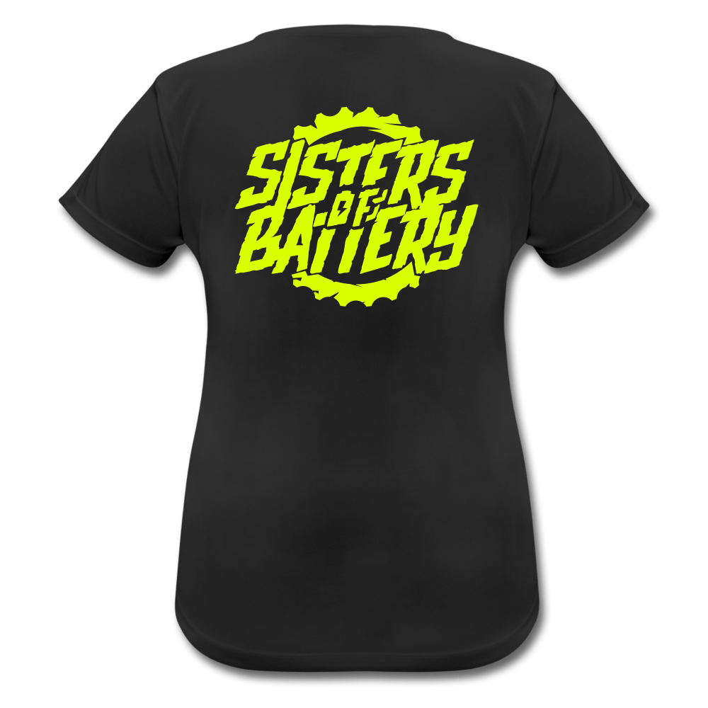 Sisters of Battery - Neongelb - Frauen T-Shirt atmungsaktiv - Sons of Battery® - E-MTB Brand & Community