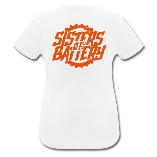 Sisters of Battery - Neonorange - Frauen T-Shirt atmungsaktiv - Sons of Battery® - E-MTB Brand & Community