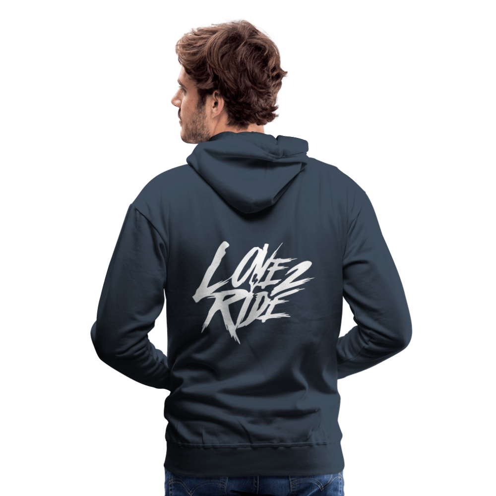 Love 2 Ride - Front/Back Men’s Premium Hoodie - Sons of Battery® - E-MTB Brand & Community