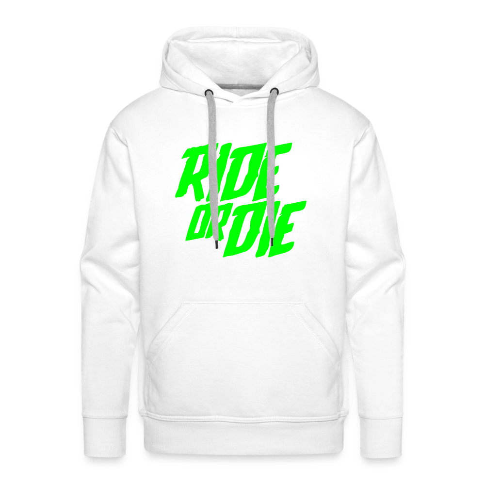 SPOD Männer Premium Hoodie weiß / S Ride or Die - Neongrün - Men’s Premium Hoodie E-Bike-Community