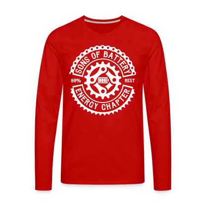 SPOD Männer Premium Langarmshirt Rot / S Original Logo - Männer Premium Langarmshirt E-Bike-Community