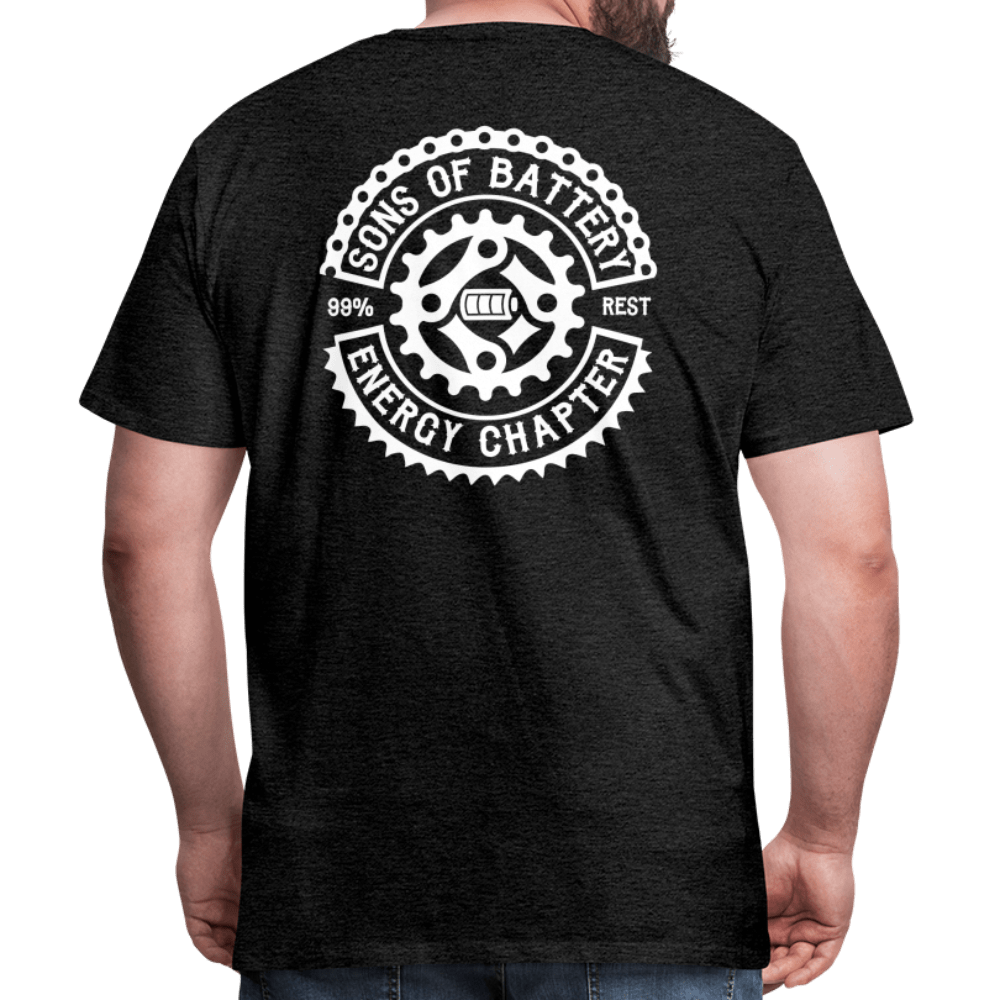 SPOD Männer Premium T-Shirt | Spreadshirt 812 Anthrazit / S OG Logo Backprint - Männer Premium T-Shirt E-Bike-Community