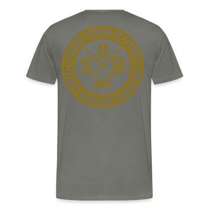 SPOD Männer Premium T-Shirt | Spreadshirt 812 Asphalt / S "Haters" - Gold - Sons of Battery - Männer Premium T-Shirt E-Bike-Community