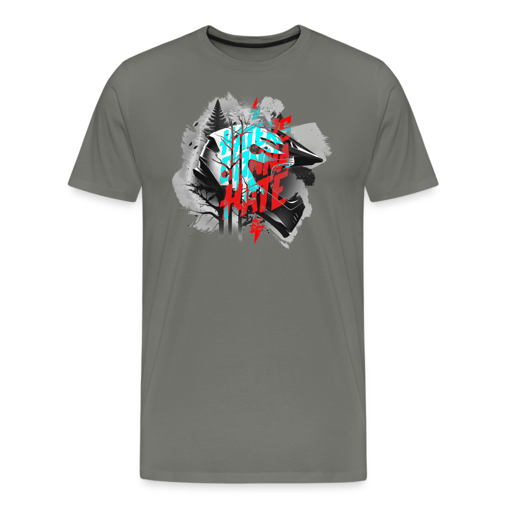 SPOD Männer Premium T-Shirt | Spreadshirt 812 Asphalt / S Haters gonna Hate - Fullface Männer Premium T-Shirt E-Bike-Community