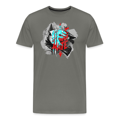 SPOD Männer Premium T-Shirt | Spreadshirt 812 Asphalt / S Haters gonna Hate - Fullface Männer Premium T-Shirt E-Bike-Community