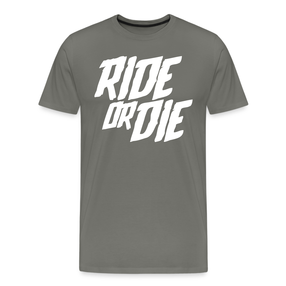 SPOD Männer Premium T-Shirt | Spreadshirt 812 Asphalt / S Ride or Die - Männer Premium T-Shirt bis 5XL E-Bike-Community