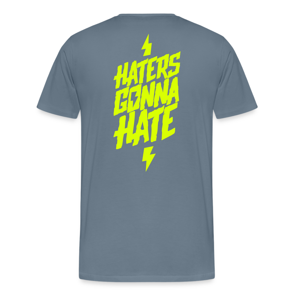 SPOD Männer Premium T-Shirt | Spreadshirt 812 Blaugrau / S Haters gonna Hate - Männer Premium T-Shirt E-Bike-Community