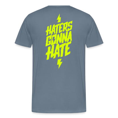 SPOD Männer Premium T-Shirt | Spreadshirt 812 Blaugrau / S Haters gonna Hate - Männer Premium T-Shirt E-Bike-Community