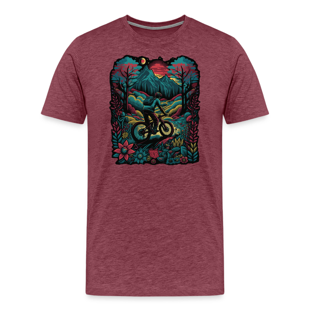 SPOD Männer Premium T-Shirt | Spreadshirt 812 Bordeauxrot meliert / S Colored SoB Roundup - Männer Premium T-Shirt E-Bike-Community