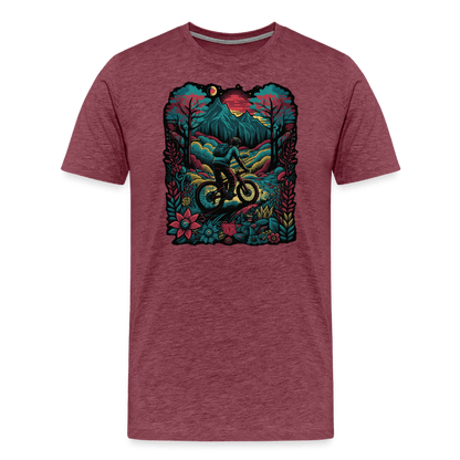 SPOD Männer Premium T-Shirt | Spreadshirt 812 Bordeauxrot meliert / S Colored SoB Roundup - Männer Premium T-Shirt E-Bike-Community