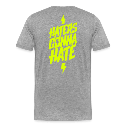 SPOD Männer Premium T-Shirt | Spreadshirt 812 Grau meliert / S Haters gonna Hate - Männer Premium T-Shirt E-Bike-Community