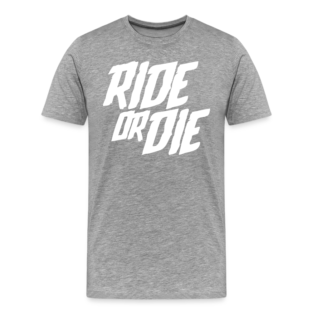 SPOD Männer Premium T-Shirt | Spreadshirt 812 Grau meliert / S Ride or Die - Männer Premium T-Shirt bis 5XL E-Bike-Community