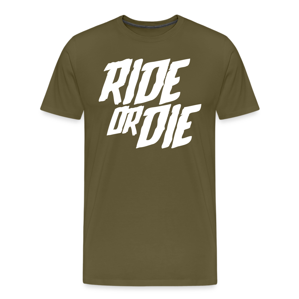 SPOD Männer Premium T-Shirt | Spreadshirt 812 Khaki / S Ride or Die - Männer Premium T-Shirt bis 5XL E-Bike-Community