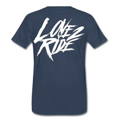 LOVE 2 RIDE - Front / Backprint -Männer Premium T-Shirt - Sons of Battery® - E-MTB Brand & Community