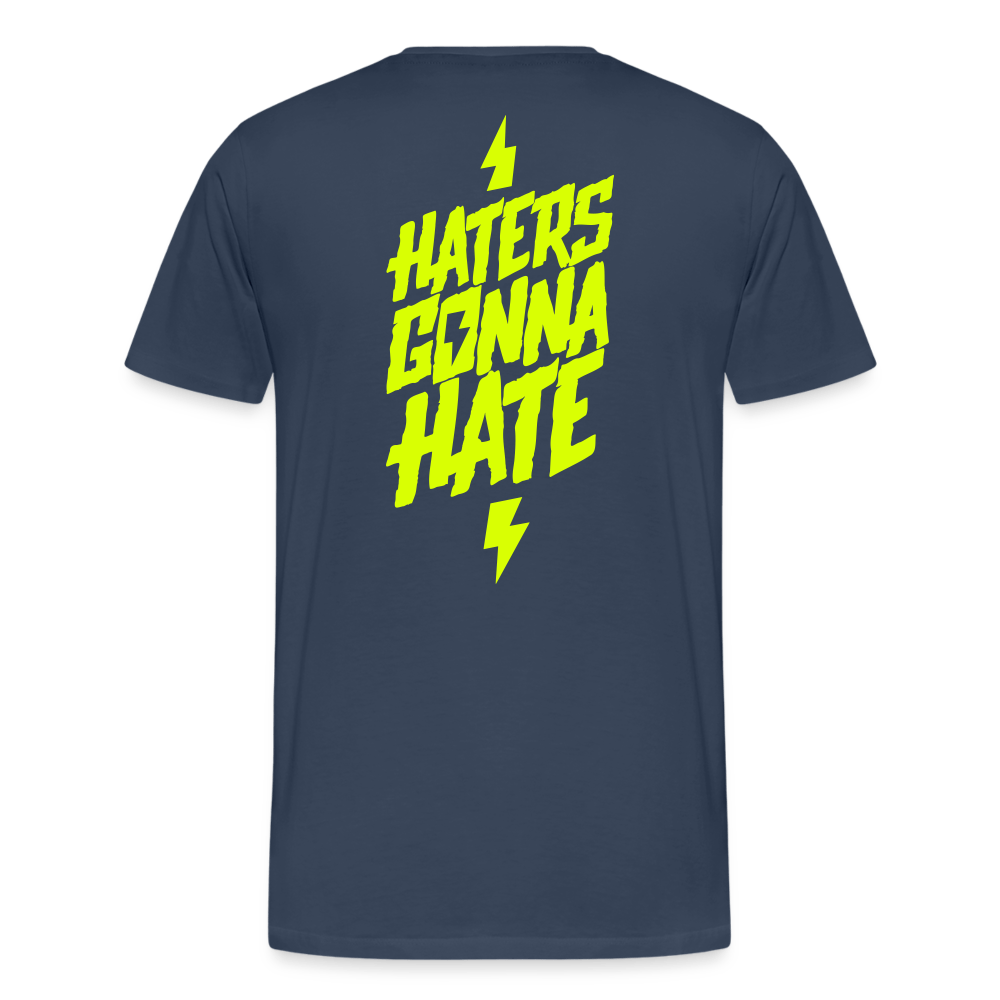 SPOD Männer Premium T-Shirt | Spreadshirt 812 Navy / S Haters gonna Hate - Männer Premium T-Shirt E-Bike-Community