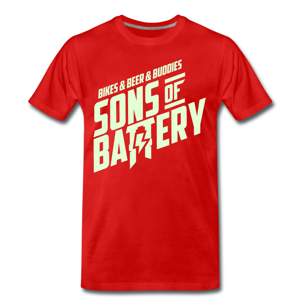 3B's - Glow in the Dark -Männer Premium T-Shirt - Sons of Battery® - E-MTB Brand & Community