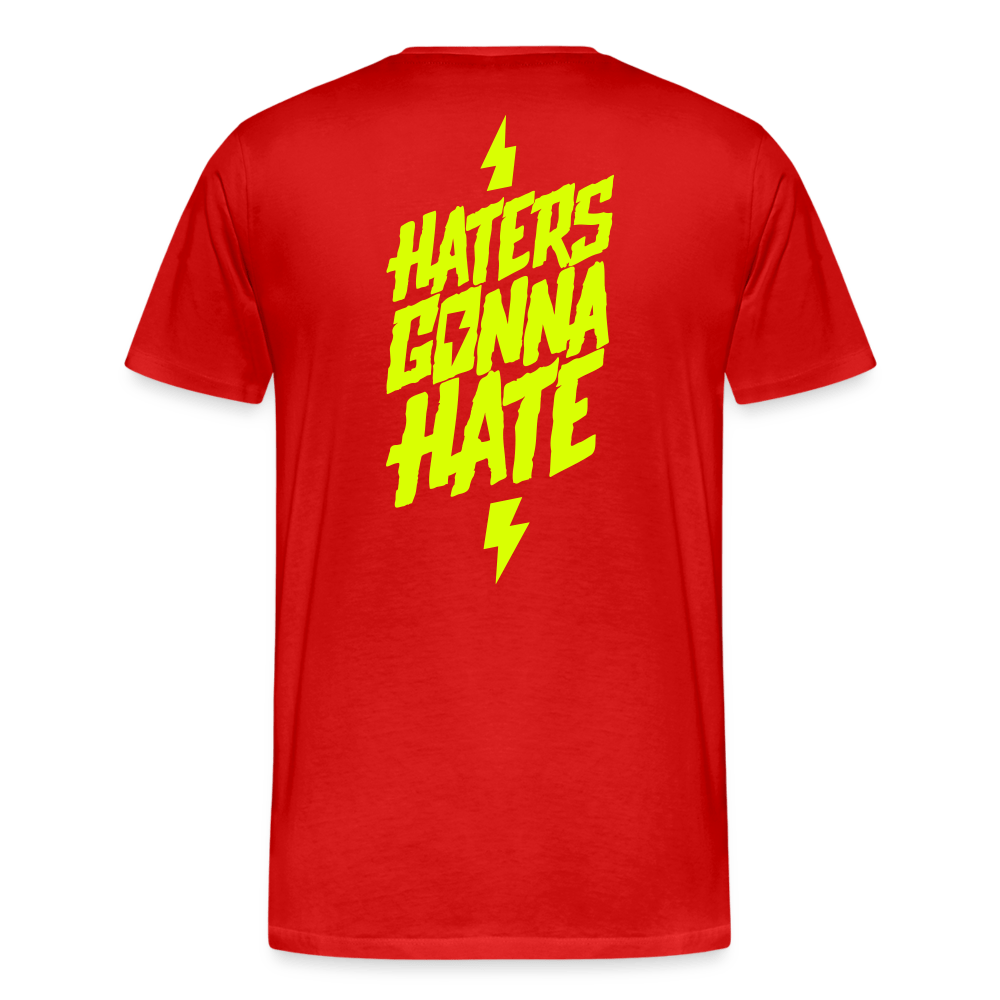 SPOD Männer Premium T-Shirt | Spreadshirt 812 Rot / S Haters gonna Hate - Männer Premium T-Shirt E-Bike-Community