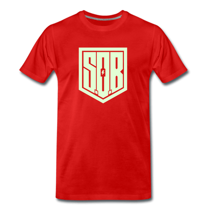 SPOD Männer Premium T-Shirt | Spreadshirt 812 Rot / S SOB - Glow in the Dark - Männer Premium T-Shirt E-Bike-Community