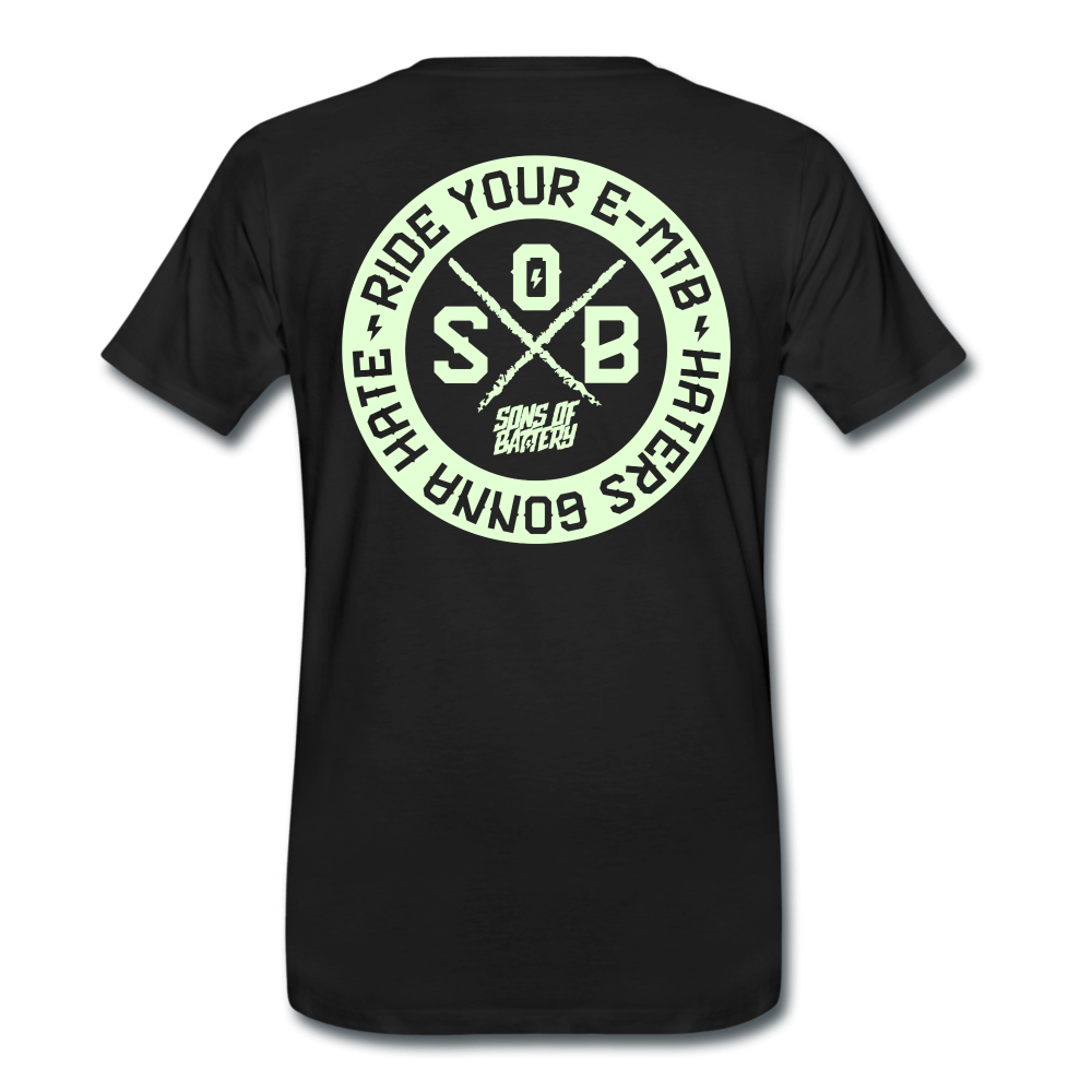 "Haters" Glow in the Dark - Sons of Battery - Männer Premium T-Shirt - Sons of Battery® - E-MTB Brand & Community