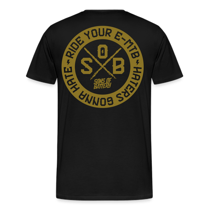 SPOD Männer Premium T-Shirt | Spreadshirt 812 Schwarz / S "Haters" - Gold - Sons of Battery - Männer Premium T-Shirt E-Bike-Community