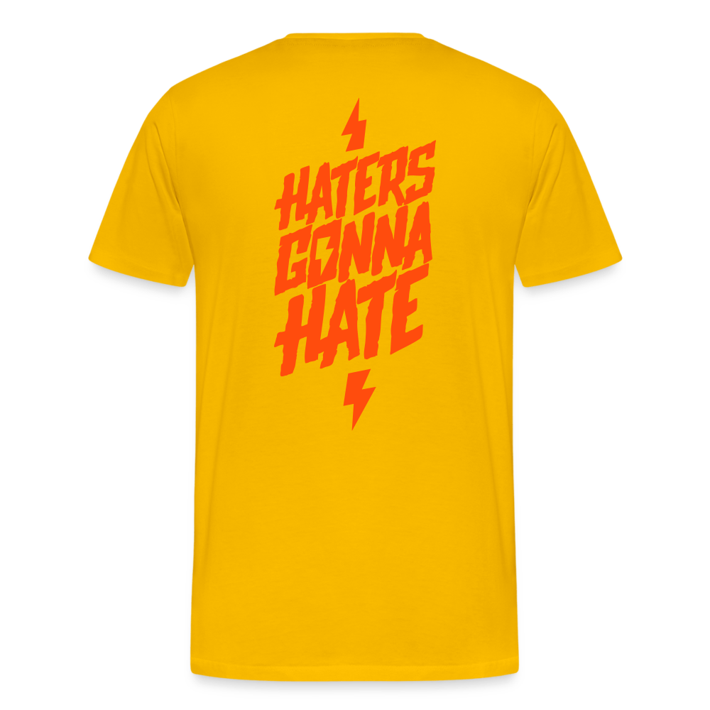 SPOD Männer Premium T-Shirt | Spreadshirt 812 Sonnengelb / S Haters gonna hate - Neonorange - Männer Premium T-Shirt E-Bike-Community