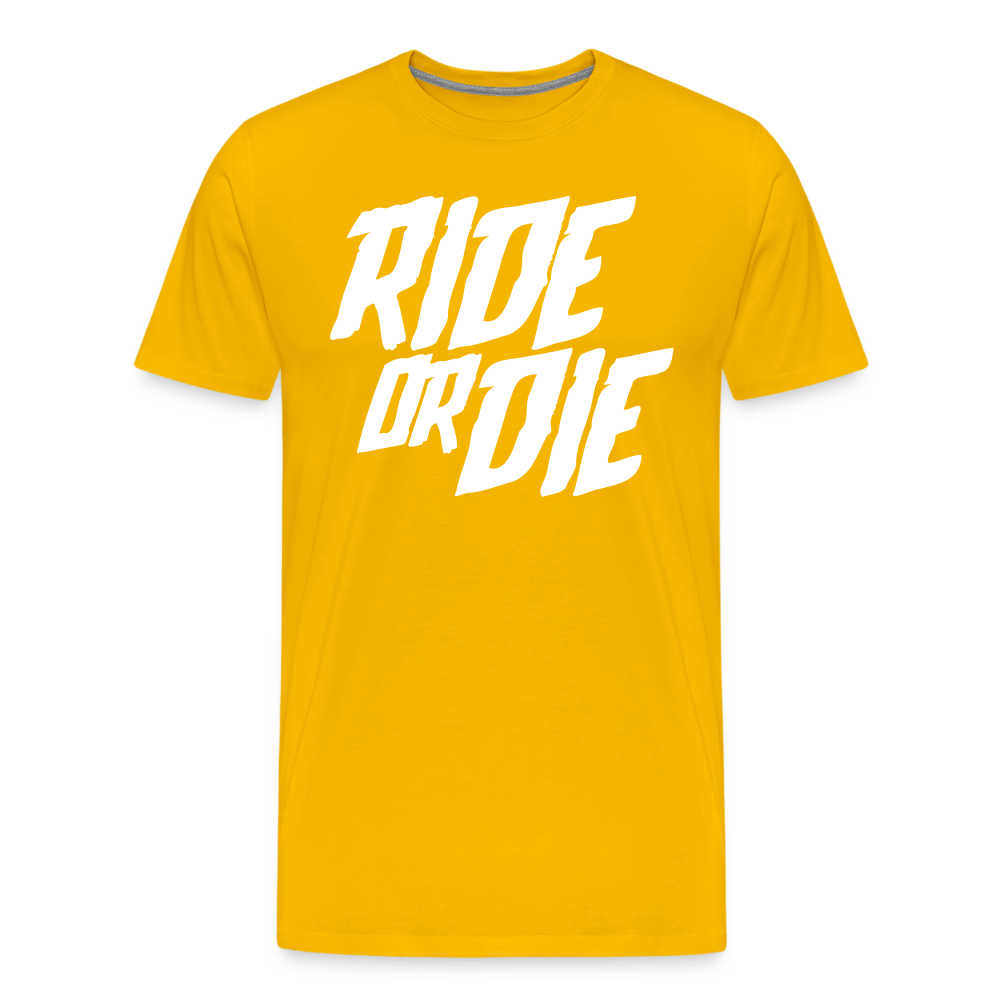 SPOD Männer Premium T-Shirt | Spreadshirt 812 Sonnengelb / S Ride or Die - Männer Premium T-Shirt bis 5XL E-Bike-Community