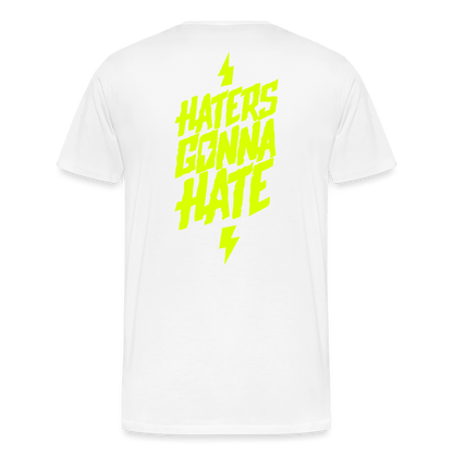SPOD Männer Premium T-Shirt | Spreadshirt 812 weiß / S Haters gonna Hate - Männer Premium T-Shirt E-Bike-Community