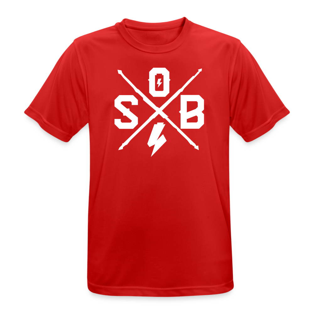 SPOD Männer T-Shirt atmungsaktiv Rot / S Cross Logo -Männer T-Shirt atmungsaktiv E-Bike-Community