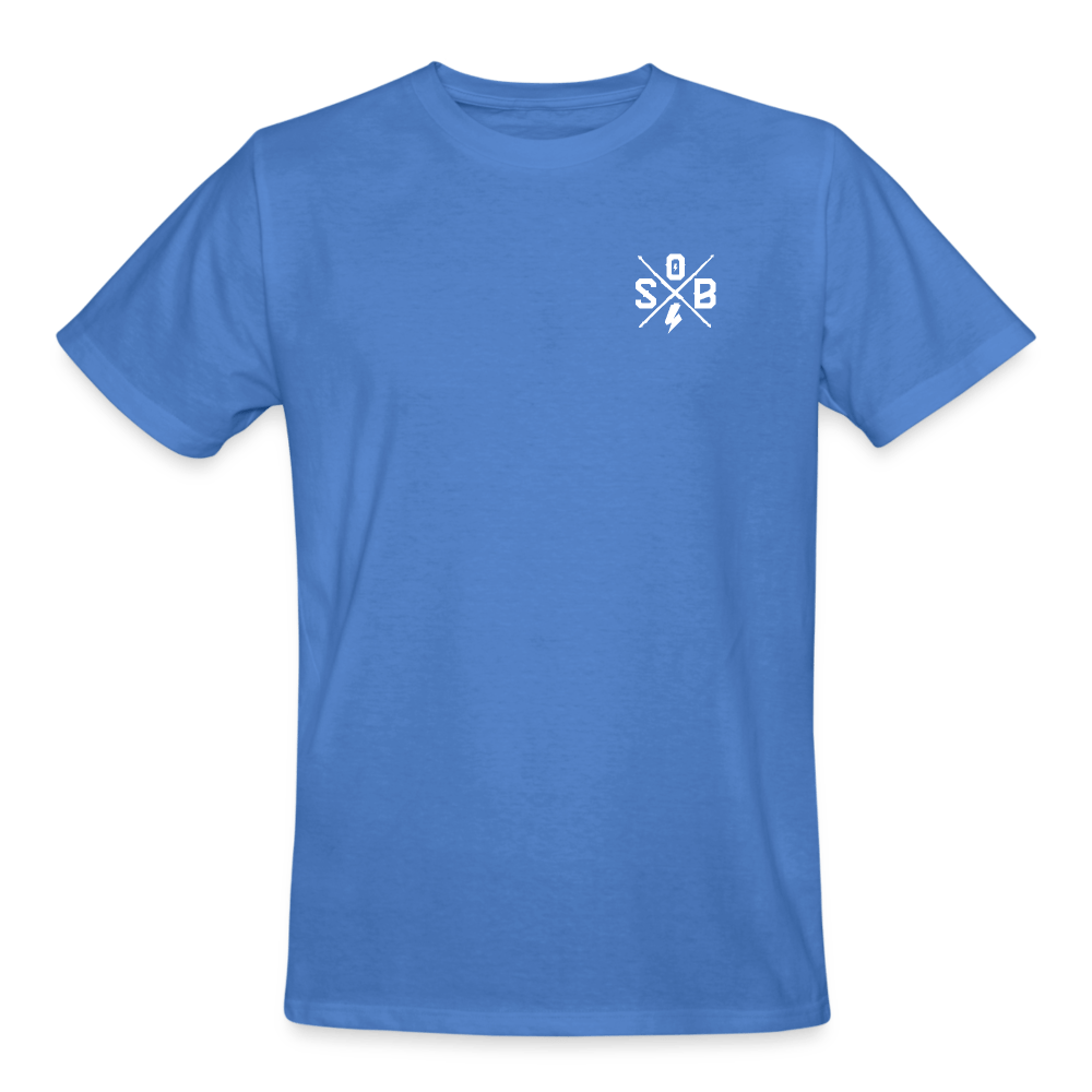 SPOD Männer Workwear T-Shirt Blau / S Cross / Haters - 2 Side - Russel Athletics T-Shirt E-Bike-Community