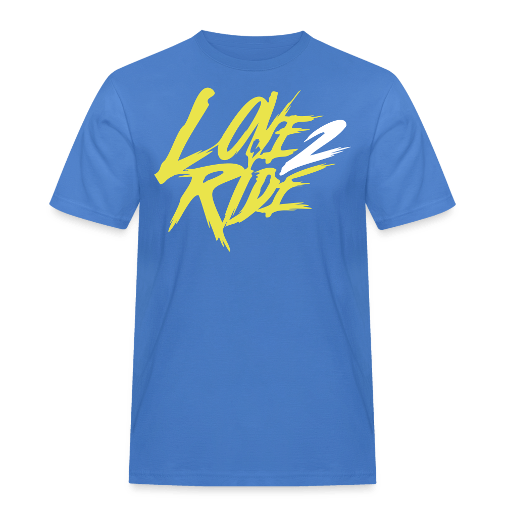 SPOD Männer Workwear T-Shirt Blau / S Two Side Big Print - Love and Hate - Männer Workwear T-Shirt E-Bike-Community