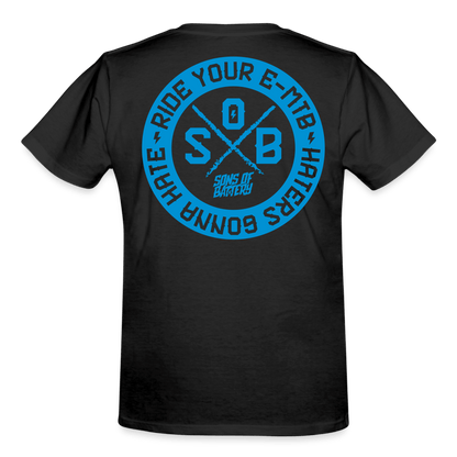 SPOD Männer Workwear T-Shirt Blue Line - Haters - Russell Athletics E-Bike-Community