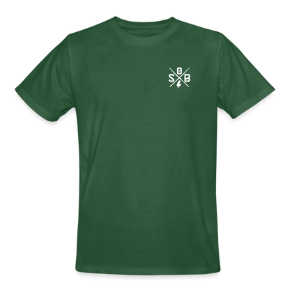 SPOD Männer Workwear T-Shirt Flaschengrün / S Cross / Haters - 2 Side - Russel Athletics T-Shirt E-Bike-Community