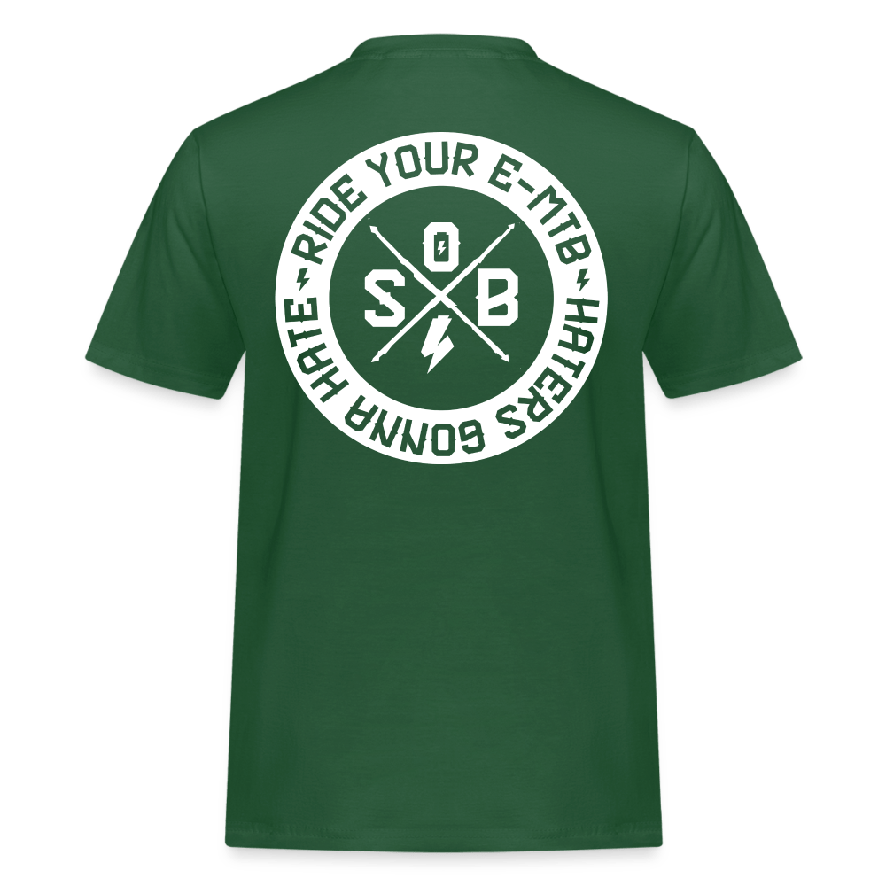 SPOD Männer Workwear T-Shirt Flaschengrün / S Haters gonna Hate 23 - Männer Russell Athletic Shirt E-Bike-Community