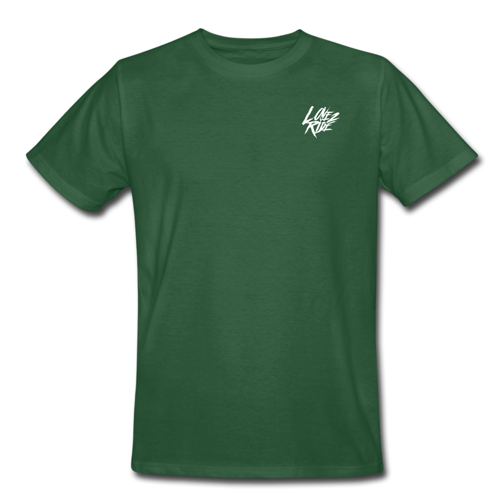 SPOD Männer Workwear T-Shirt Flaschengrün / S LOVE 2 RIDE Dark - FRONT / BACK HEAVY Russel Athletic T-SHIRT E-Bike-Community