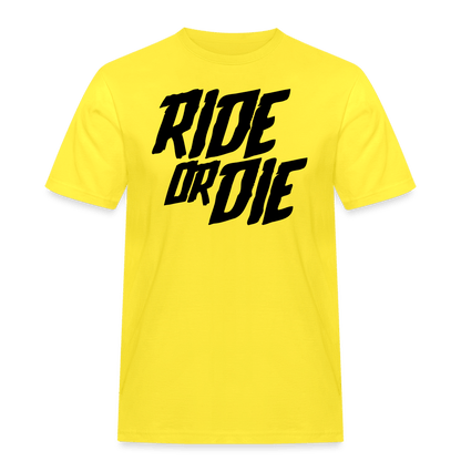 SPOD Männer Workwear T-Shirt Gelb / S Ride or Die - Russell Athletic Shirt E-Bike-Community
