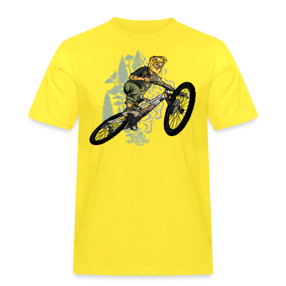 SPOD Männer Workwear T-Shirt Gelb / S Shred or Alive - Jumper - Männer Workwear T-Shirt E-Bike-Community