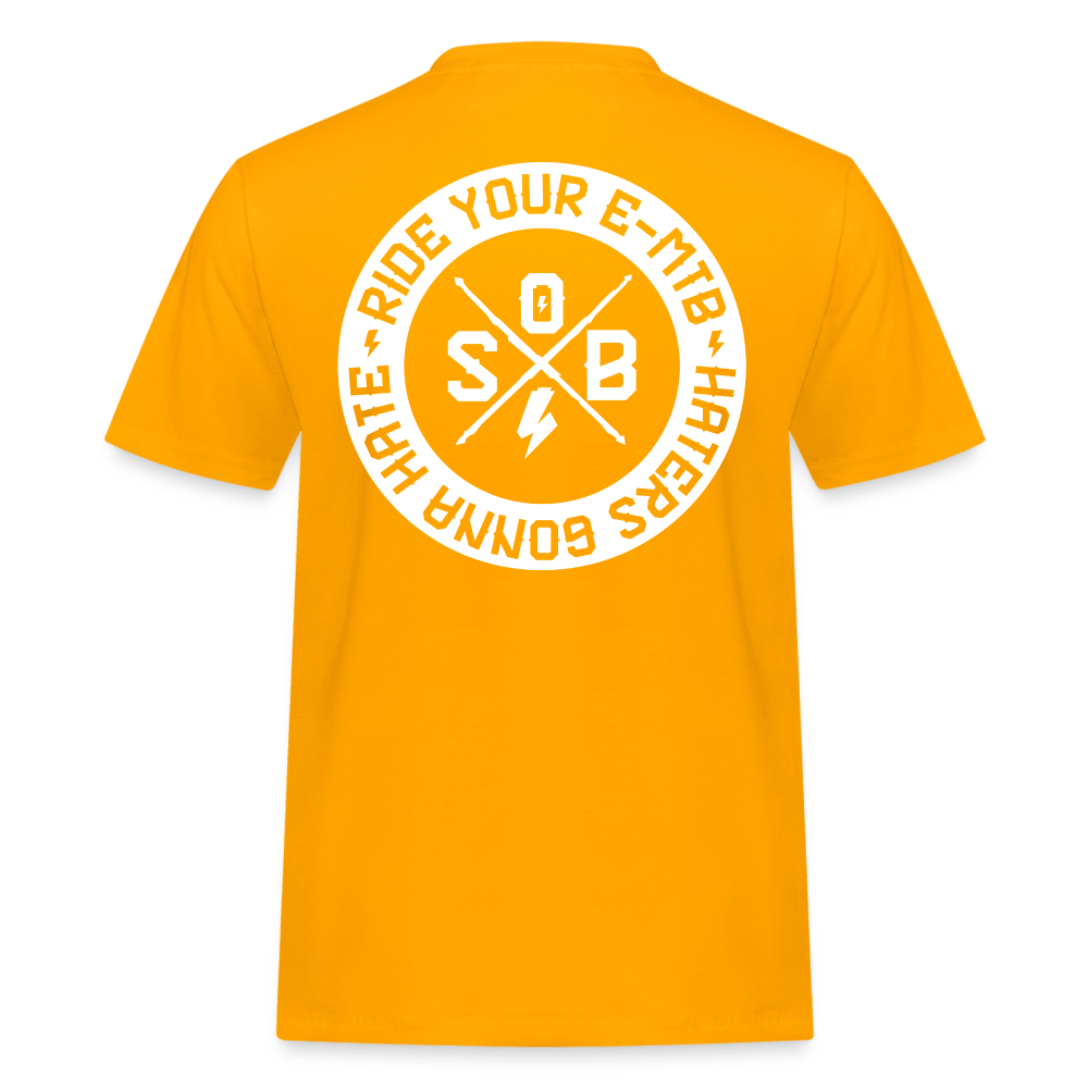 SPOD Männer Workwear T-Shirt Gold / S Haters gonna Hate 23 - Männer Russell Athletic Shirt E-Bike-Community